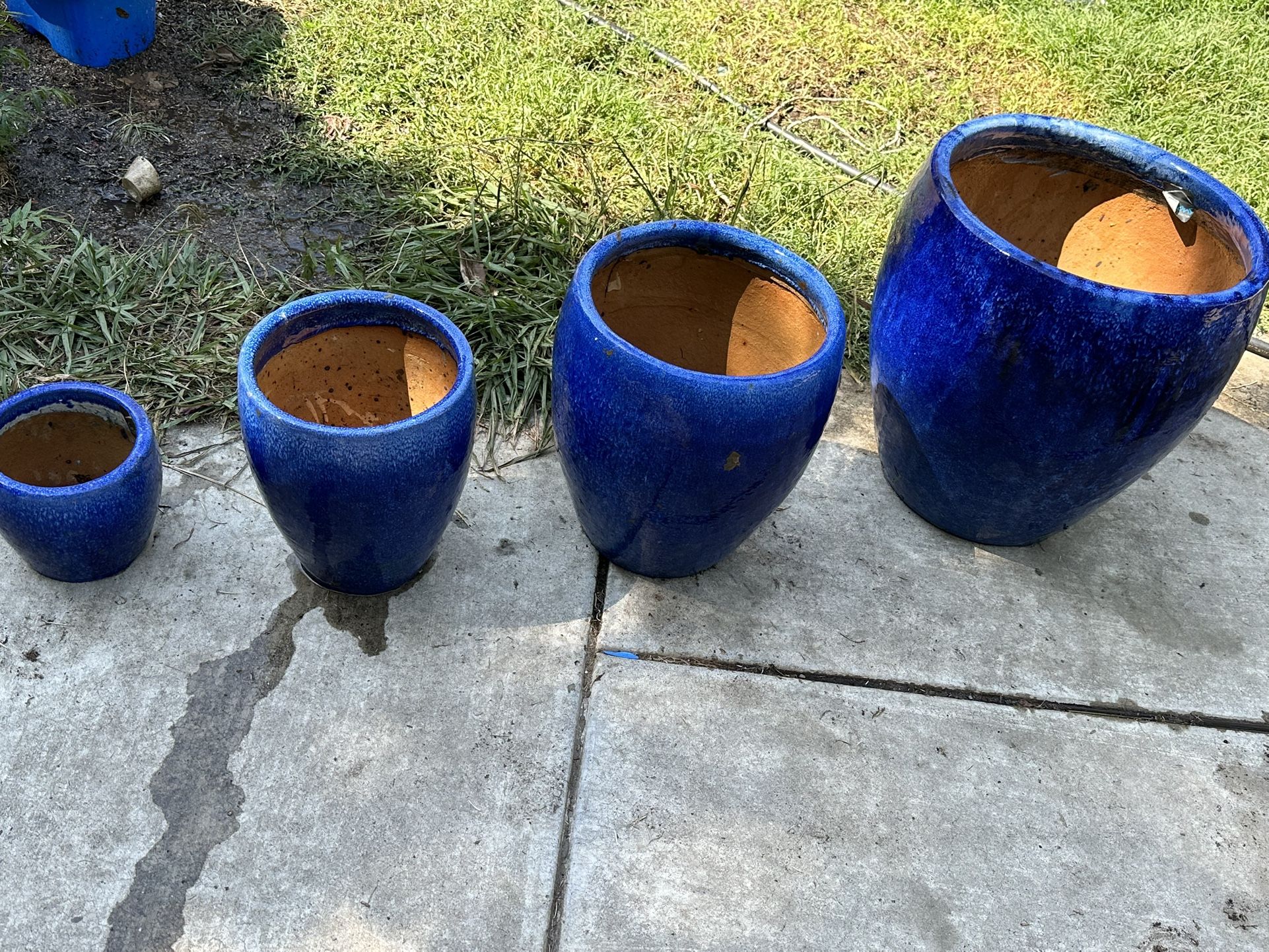 S4 blue home plant pots