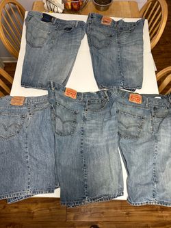 5 pairs Levi’s Men’s Shorts 36w 569 and 505