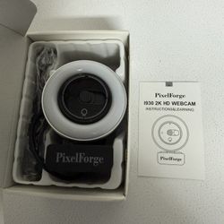 2K Webcam for PC with Microphone & Light & Privacy Cover