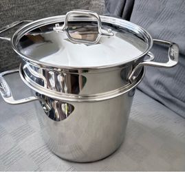 Brand new- All-Clad Simply Strain Stainless-Steel Multipot