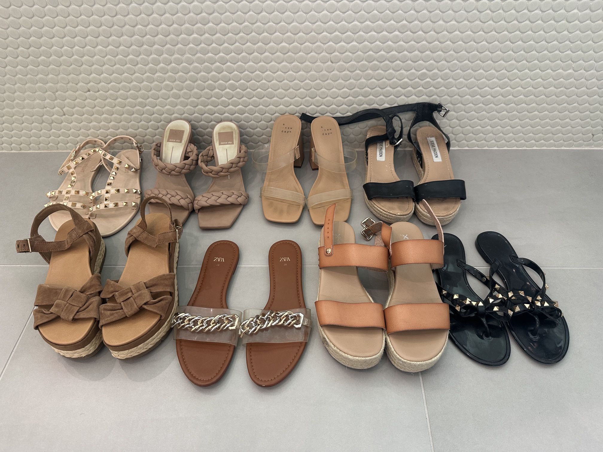 Lot Of 8 Pairs Of Women’s Size 7 Sandals