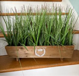 ARTIFICIAL PLANT IN WOODEN CONTAINER