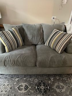 Gray Sofa & Loveseat Set – Transitional Style