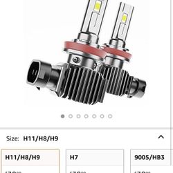 H11 H8 H9 LED Headlight Bulbs 12000 Lumens 300% Brighter Cool White 6500K CSP Chips Fanless Conversion Kit, of 2