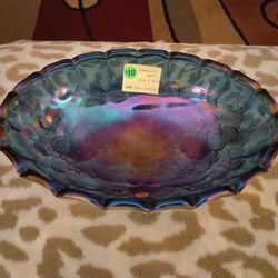 Vintage Carnival Glass Fruit Bowl