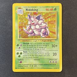 1999 Nidoking 11/102 Base Set Holo Rare Pokémon Card Near Mint