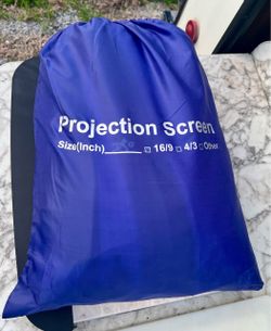 Projection Screen, Foldable Anti Crease With Hooks Indoor/Outdoor White
