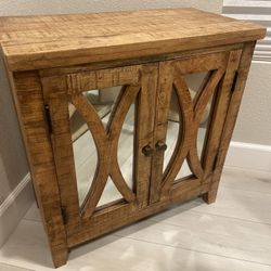 Rustic mirror storage cabinet
