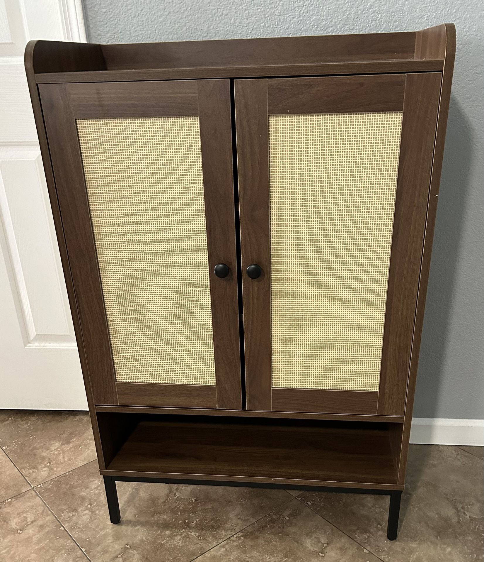 (NEW) Rattan Shoe/Console Cabinet