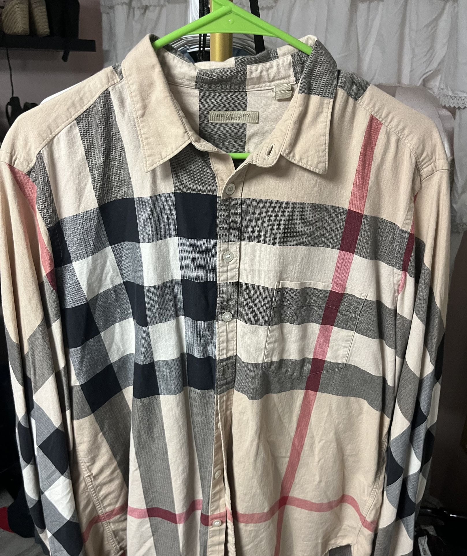 Mens  Burberry Long Sleeve Shirt 