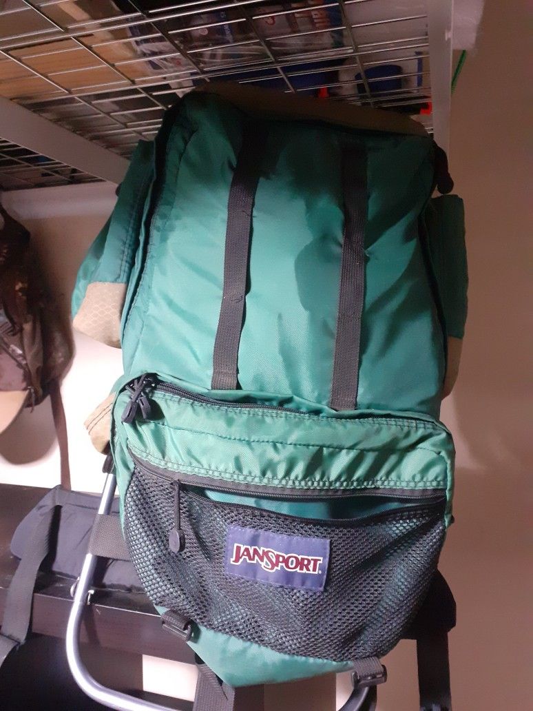 Jansport hiking backpack with external metal frame