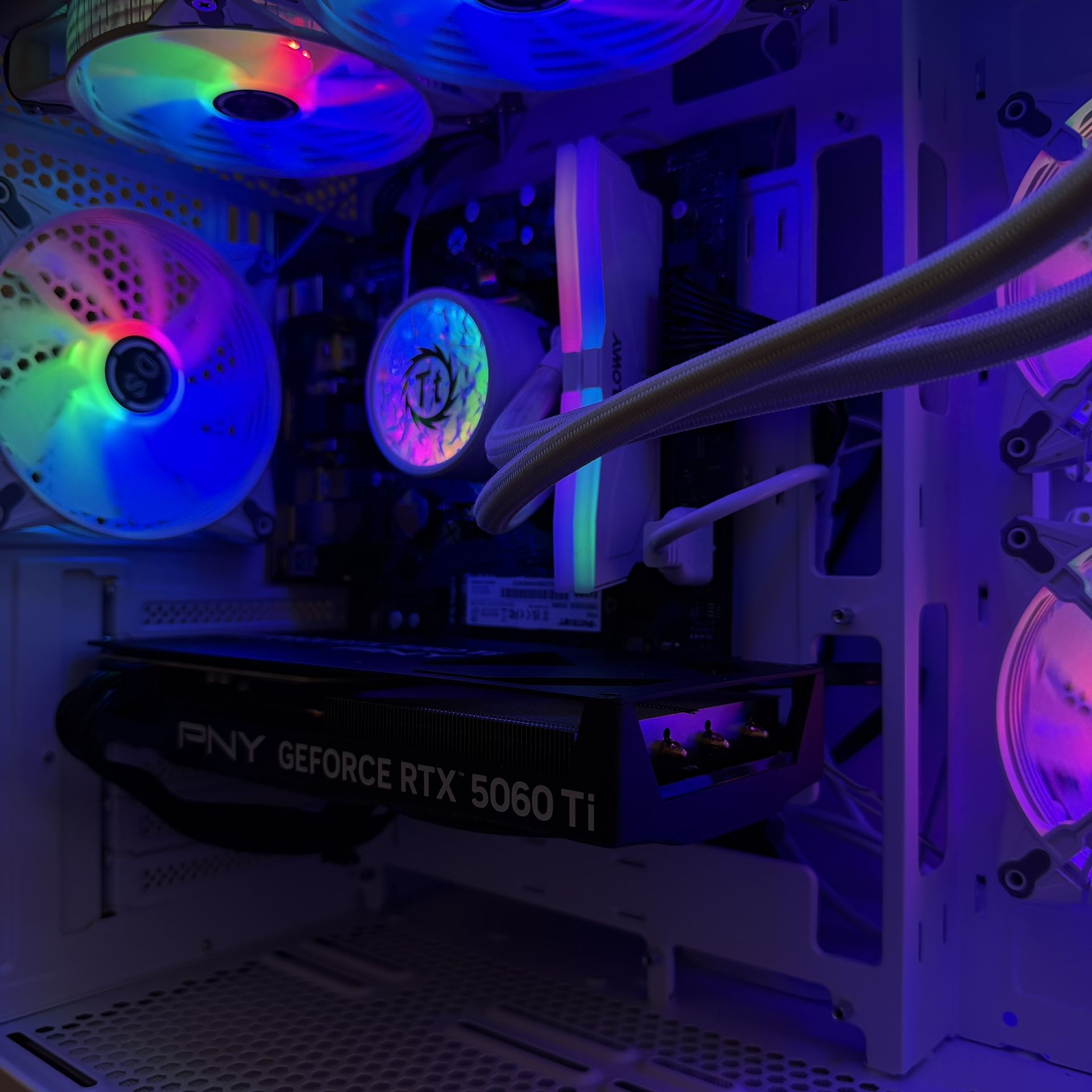 ULTRA FAST Liquid Cooled RTX Gaming PC Computer (Ryzen 7 5700X, RTX 5060 Ti, 32GB RAM, 512GB NVMe + 1TB HDD)