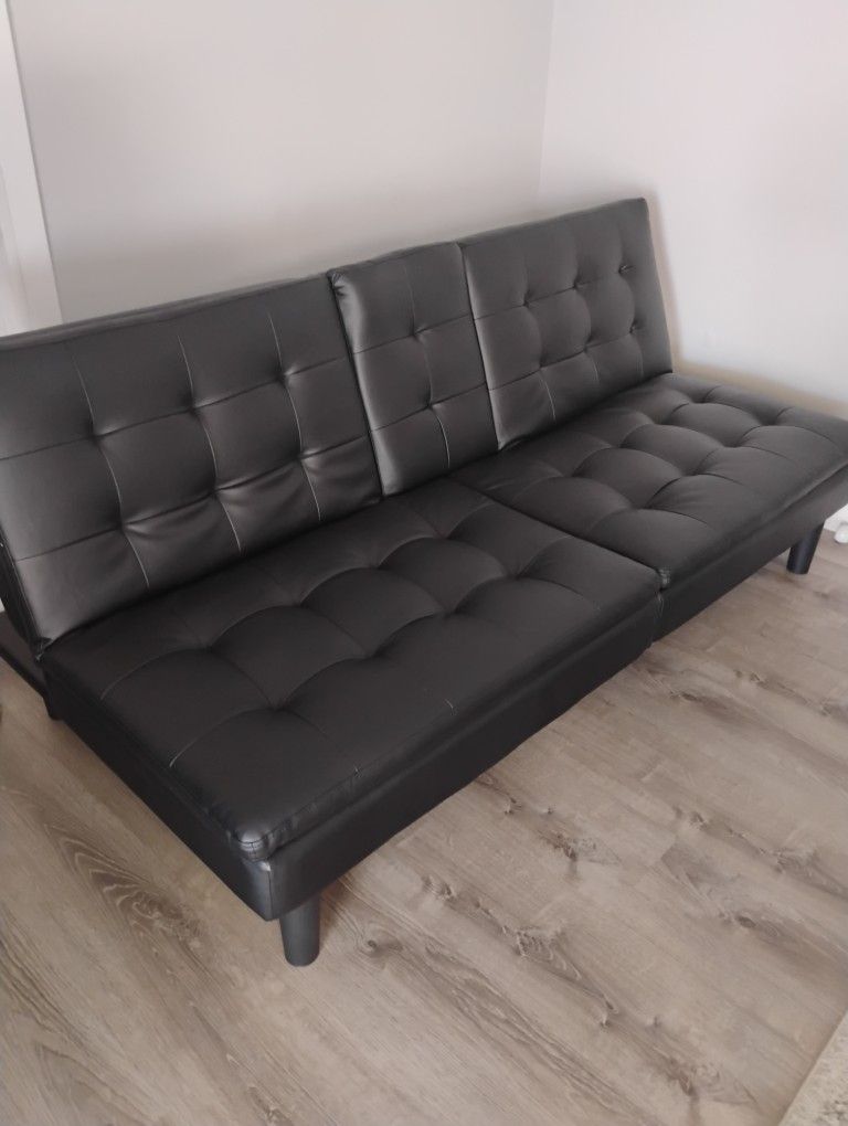 Black Futon Sofa, Priced To Sell
