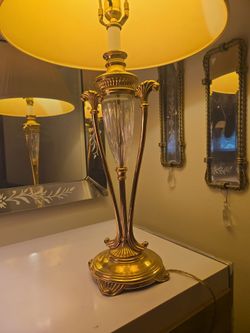 Brass and glass lamp