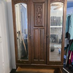 Armoire Wardrobe Cabinet Storage Antique Furniture
