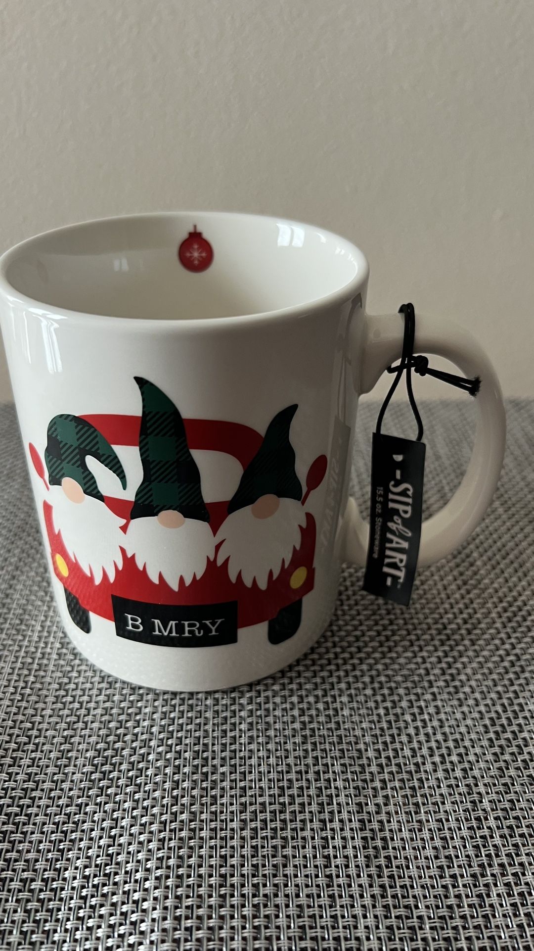 White 15.5 oz Gnomes Stoneware Mug