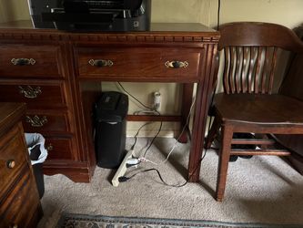 Maple student desk and chair obo