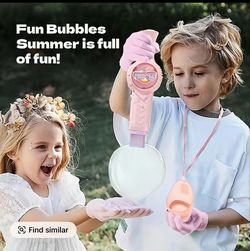 ONSHINE Fog Bubble Machine, Rechargeable Automatic Electric Smoke Bubble Machine