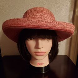 Lovely Pink Wide Brim Floppy Hat