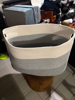Large Woven Cotton Rope Storage Basket