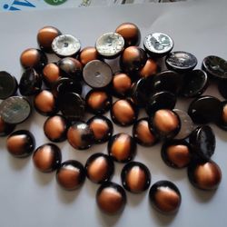 50 PCs Copper/Black Resin Cabochon Beads
