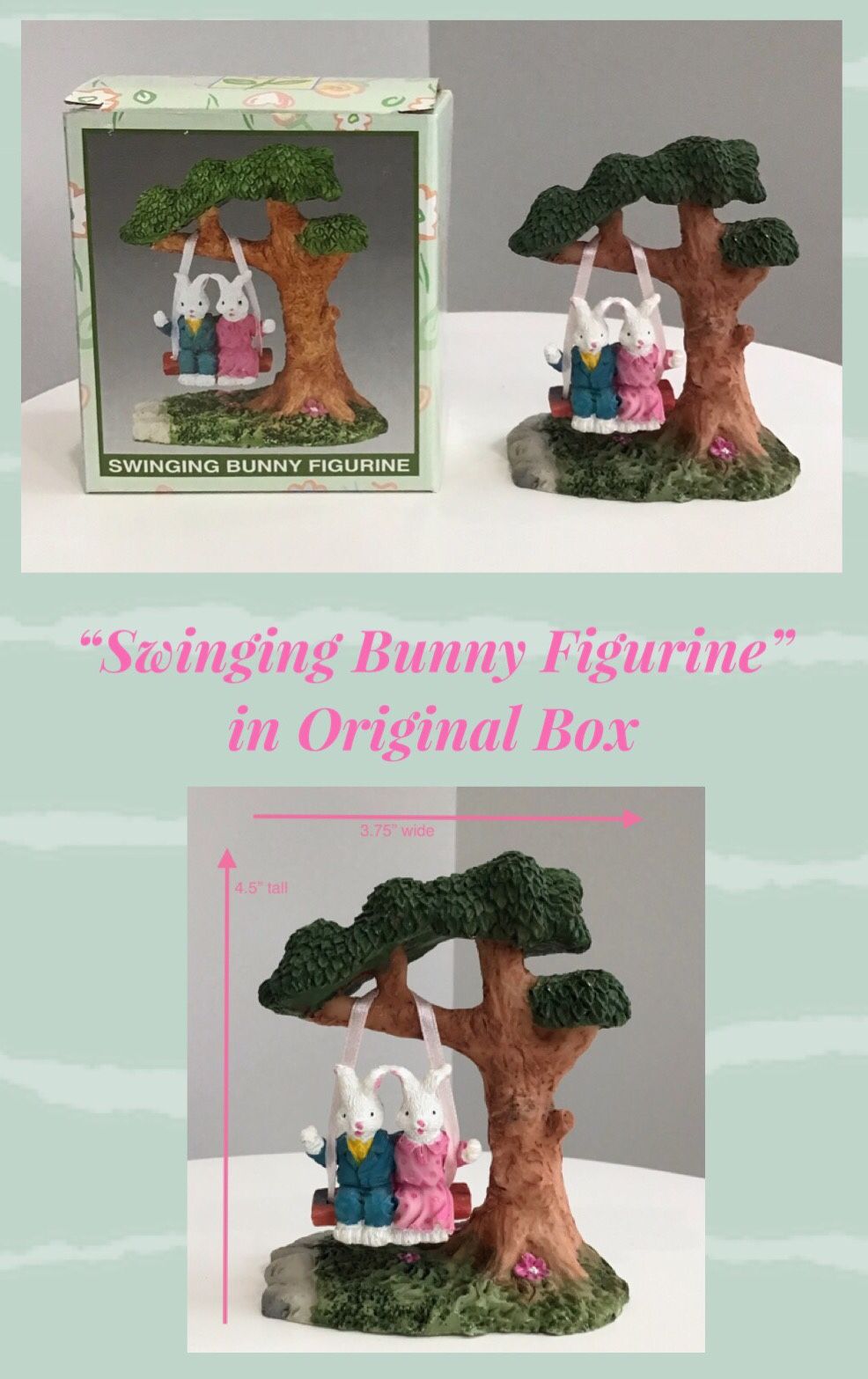 “Swinging Bunny Figurine” in Original Box