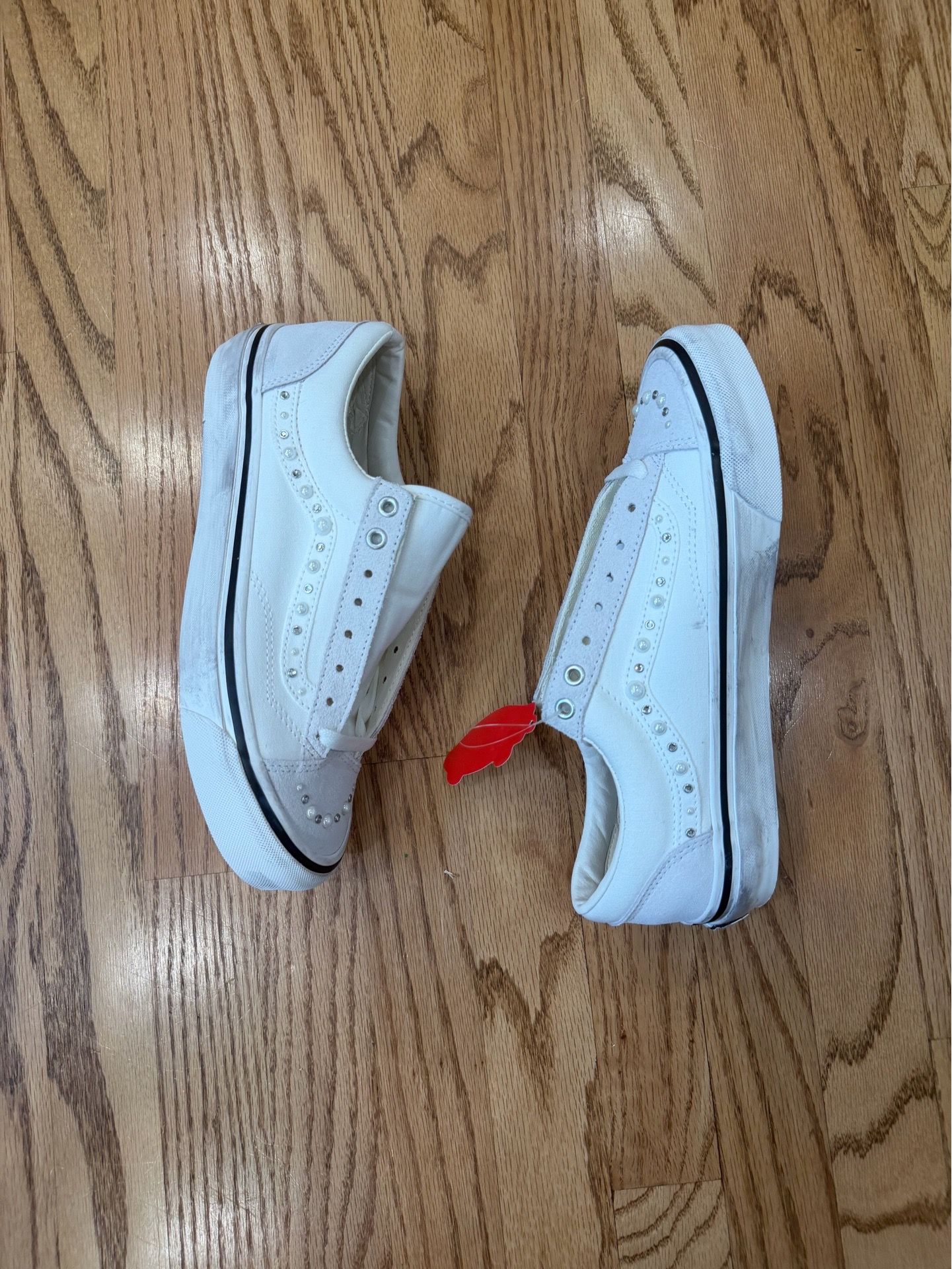 White Pearlized Vans