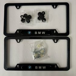 2PCS Carbon Fiber  License Plate Frame Cover Holder-aluminum.