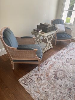 French Louis XVI Cane Bergère Chairs – Set of 2
