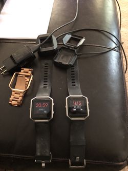 2 Fitbit Blaze with charger and band