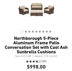 ALLEN ROTH NORTHBOROUGH 5 PIECE PATIO SET PATIO DE 5 PIESAS for