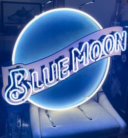 Blue moon neon sign