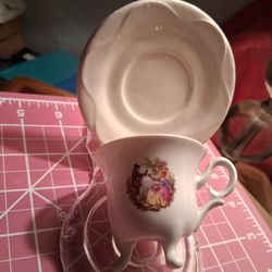 VINTAGE LIMOGES GOUDEVILLE, TEA CUP AND SAUCER SET, FRANCE 