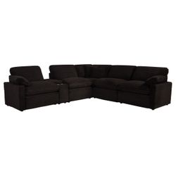 Collins Chocolate Brown 6-piece Modular Power Reclining Sectional