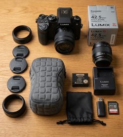 Panasonic Lumix G7 4K Creator Bundle (Mirrorless Camera + 2 Lenses, 64GB Card & More)