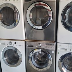 LG Front Load Washer And Stackable Gas Dryer Set 