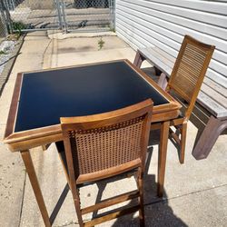 Poker Leather Antique Table