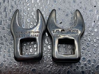 Bundle Lot of 2 Craftsman V Series 3/8” DRIVE Crow Foot Wrench Set 7/16 1/2