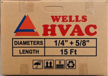 15 FT Mini Split Line Set 1/4” x 5/8” Insulated Copper – New