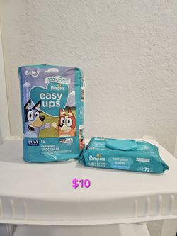Pampers Easy Ups Size 5t-6t + Wipes $10