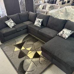 NUEVOS SECCIÓNALES COLOR NEGRO NEW SECTIONAL SOFA BLACK 