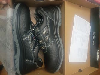Black Leather Safety Work Shoes all sizes