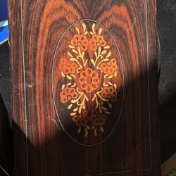  INLAID WOOD JEWELRY DRESSER VANITY BOX CHEST MIRROR