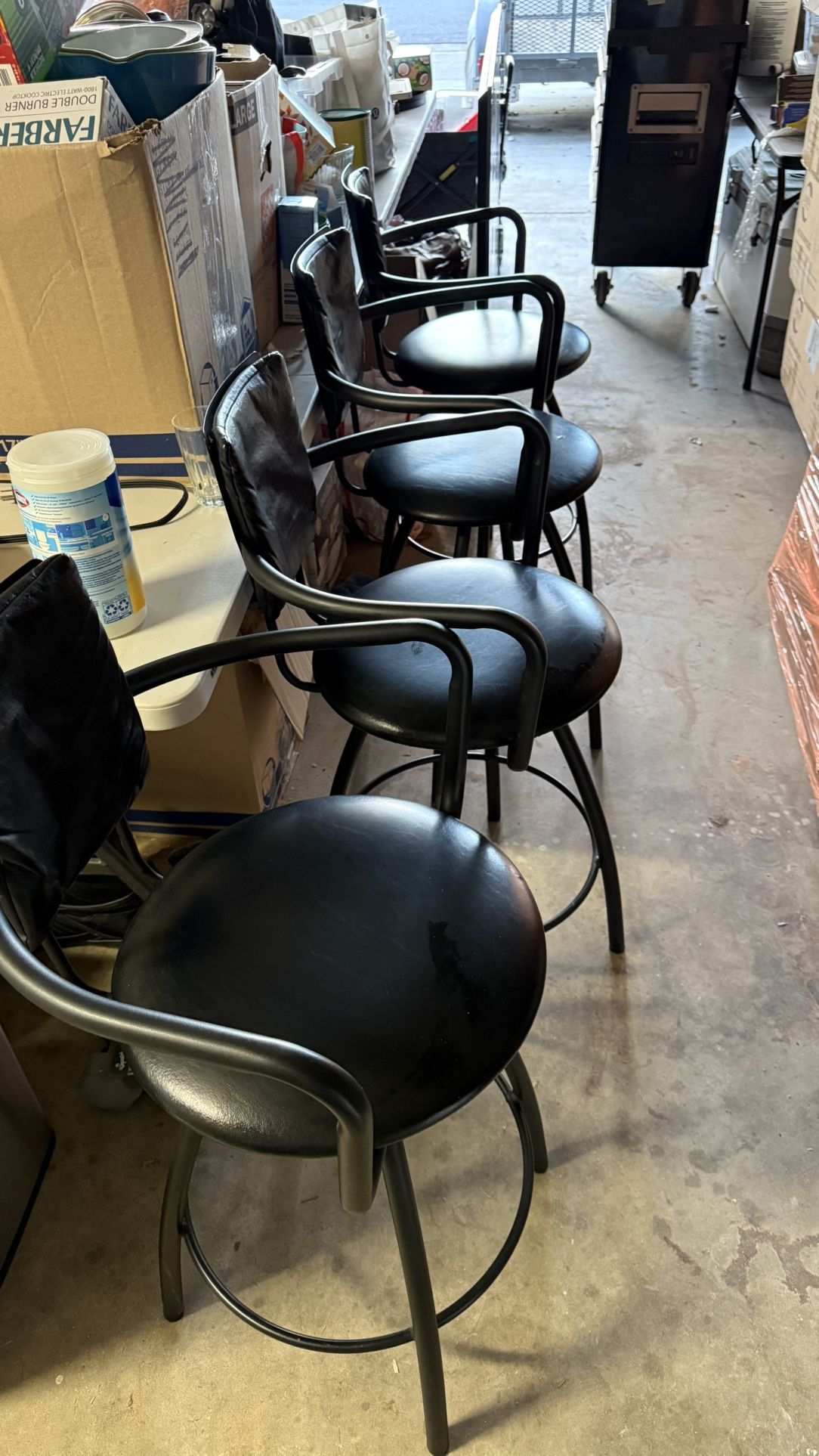 Stools Black Metal Frame Counter Height 