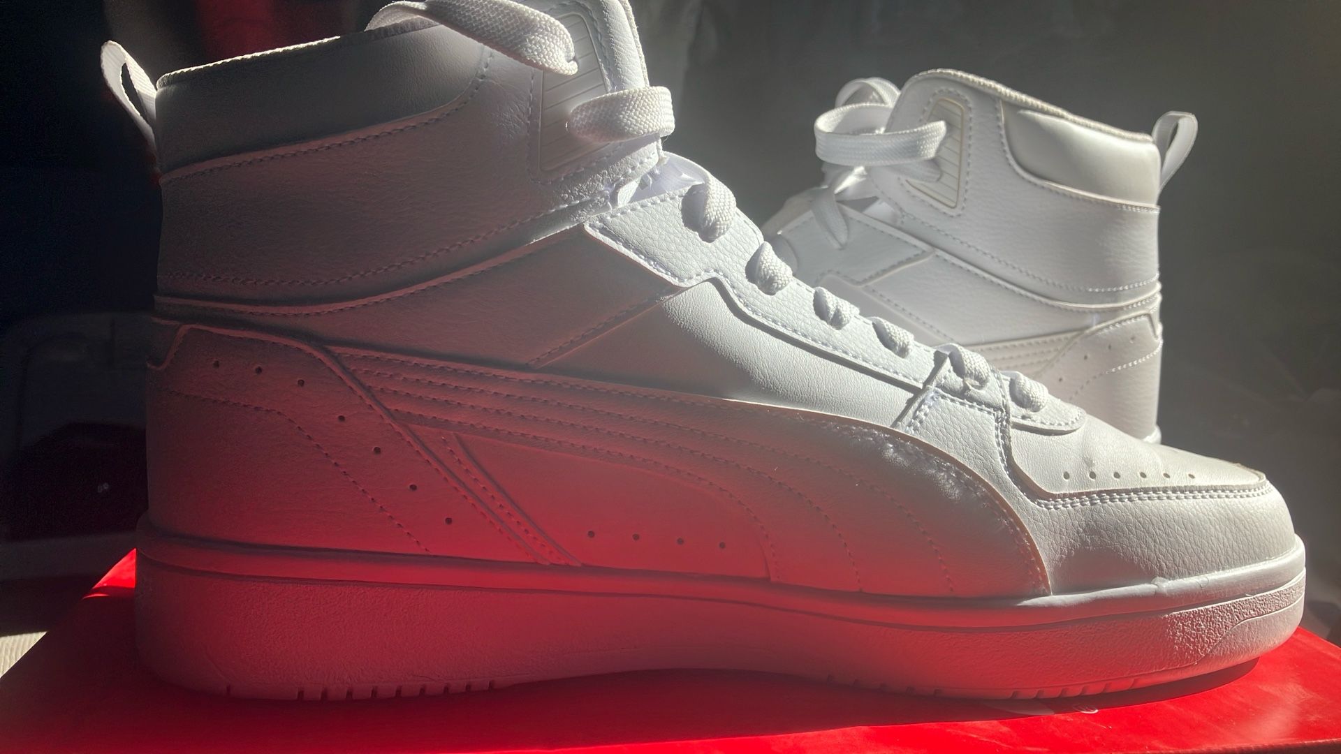 All White High top Pumas