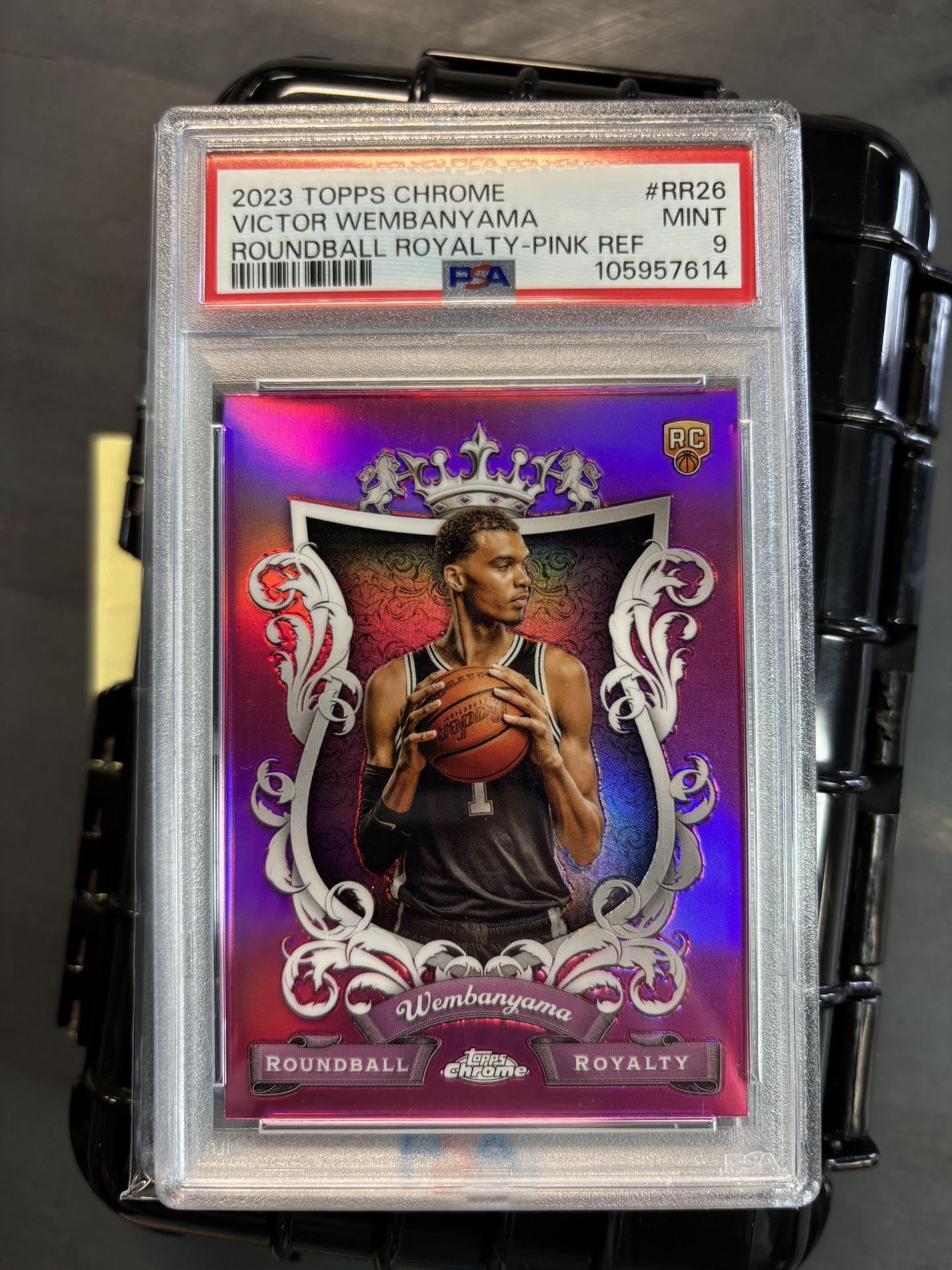 Pink Refractor Wemby Topps Chrome PSA 9
