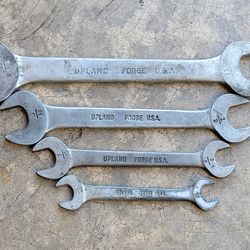 Set of 4 Vintage US Made Upland Forge Open End Wrenches