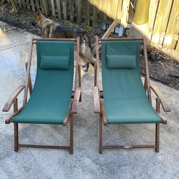 Outdoor Foldable Chairs (Perfect For Bonfires) Wood With Cloth Seating for Sale in West Palm