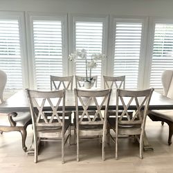 Solid wood table and 8 chairs $750