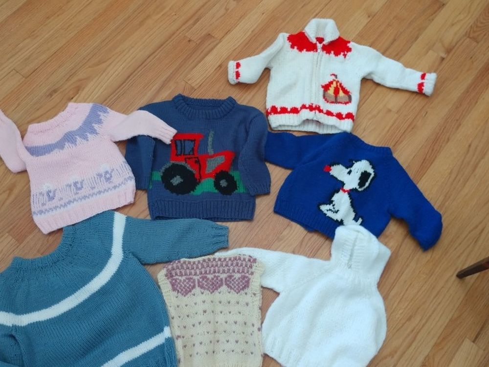 Newborn- Age 6 Hand-knit Sweaters
